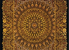Persian Qum Khaliqi Gold Black